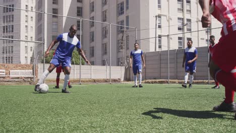 Soccer-players-having-match-on-field