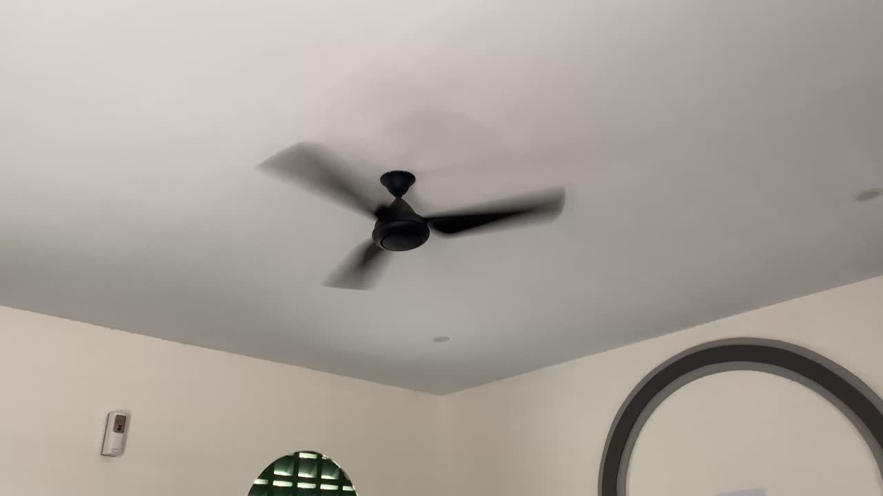 Ceiling fan active in a room