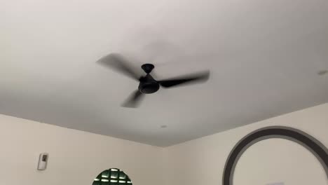 ceiling fan active in a room