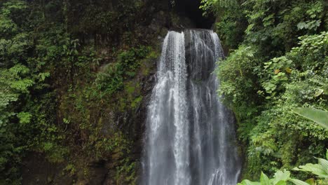 beautiful video shooter by drone of a waterfall in costa rica
