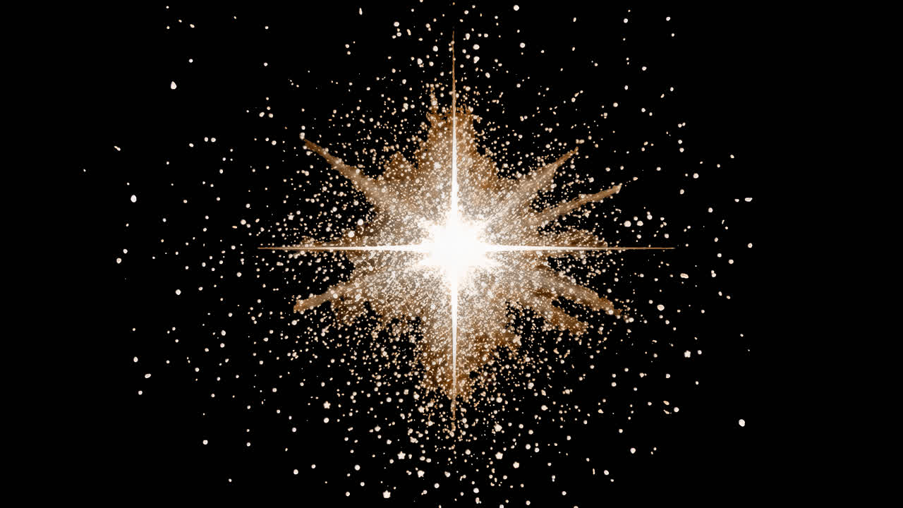 Glitzernder Sternen-Starburst-Animation, isolierte Ressource, transparentes 4K-Video, Alpha-Kanal, ProRes 4444
