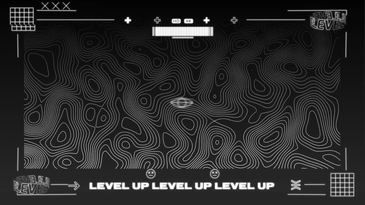 animación de la interfaz de la pantalla del videojuego con líneas blancas