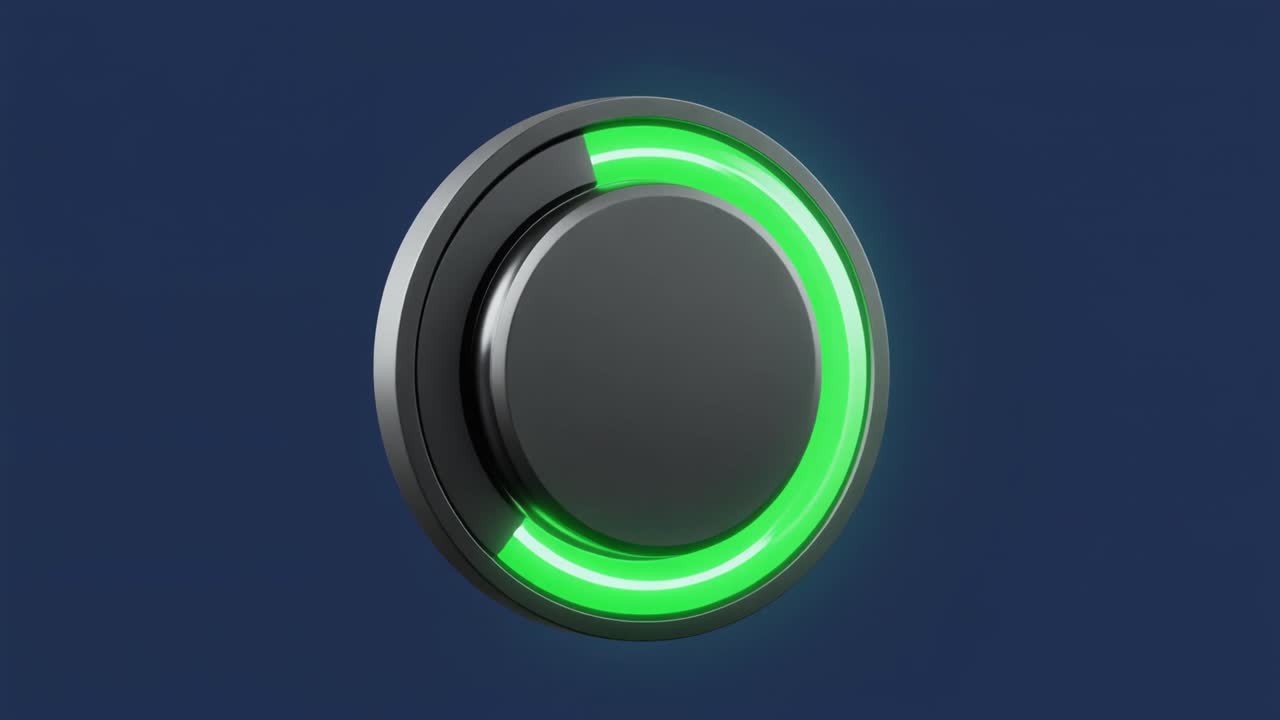Abstract Digital Progress Bar Filling Up with Green Glow