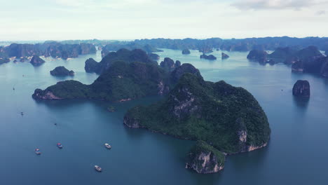 4k-drone-footage-of-boats-sailing-along-Ha-Long