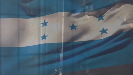 Animation-of-flag-of-honduras-over-diverse-soldiers