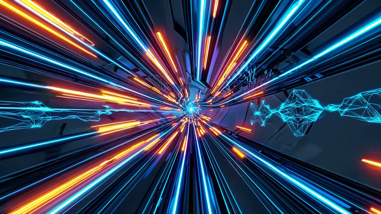 túnel de neón abstracto y futurista