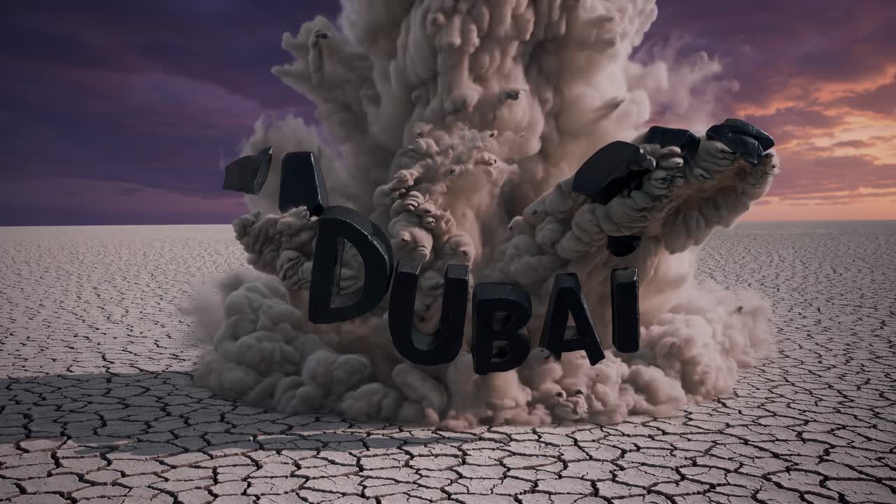 Grafisk design med Dubai-eksplosjon