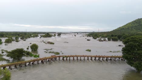 river kaveri near shivanasamudra falls on the borders of malavalli, chamarajanagara, in karnataka, india,