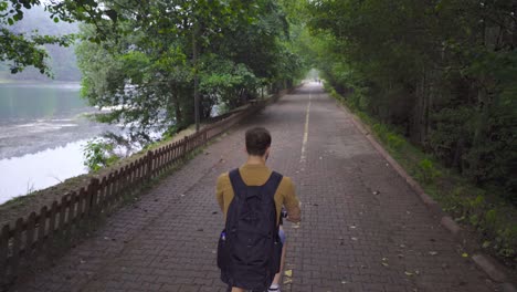 Cycling-on-the-forest-road.