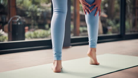 woman stretching her leg