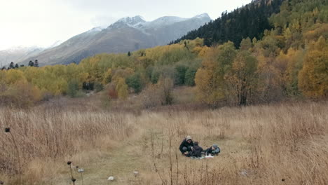 autumn picnic in the mountains