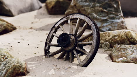 old-tradition-waggon-wheel-on-the-sand