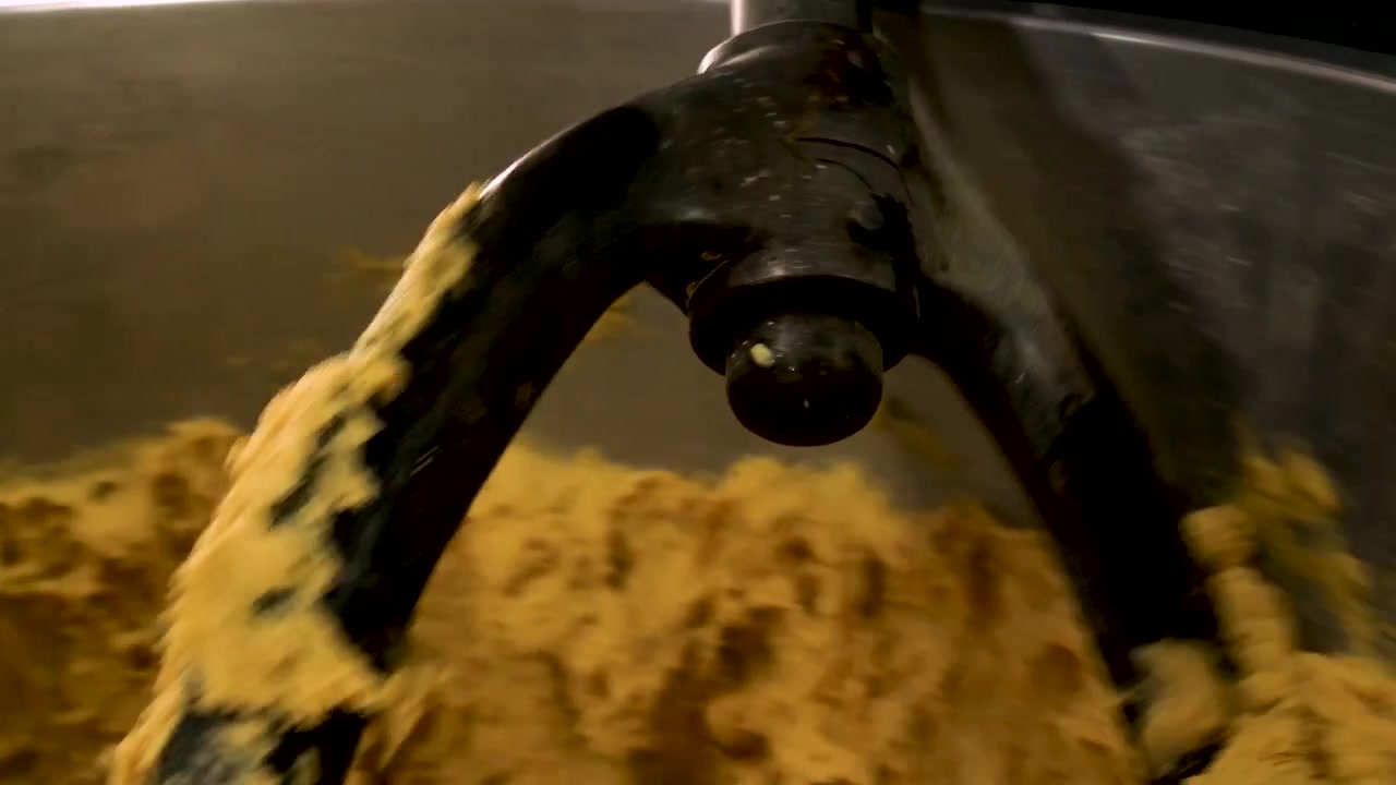 Vintage Industrial Dough Mixing Close Up