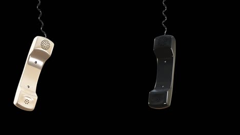 black and white telephone handsets with alpha channel