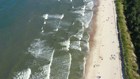 Baltic-Sea-coast-beach-Hel-aerial-drone-top-view-4K-UHD-video