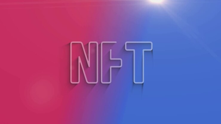 Simbolo NFT Token Non Fungibile 3D con ombra