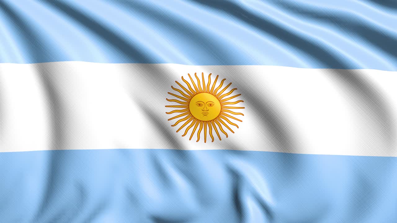 flag of Argentina with fabric structure in the wind (loopable)