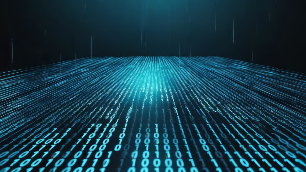 Binary Data Flow - Digital Technology Background