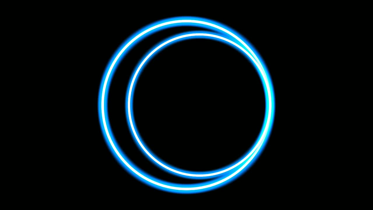 animación de borde de círculo de luz de neón en fondo negro. borde moderno con espacio de copia en blanco