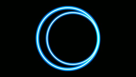 neon light circle border animation on black background.modern border with blank copy space