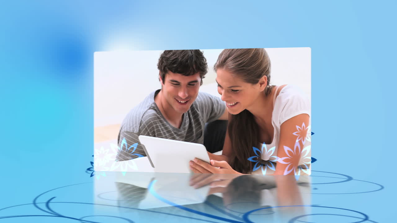 montaje de personas que utilizan tabletas y portátiles en diferentes lugares