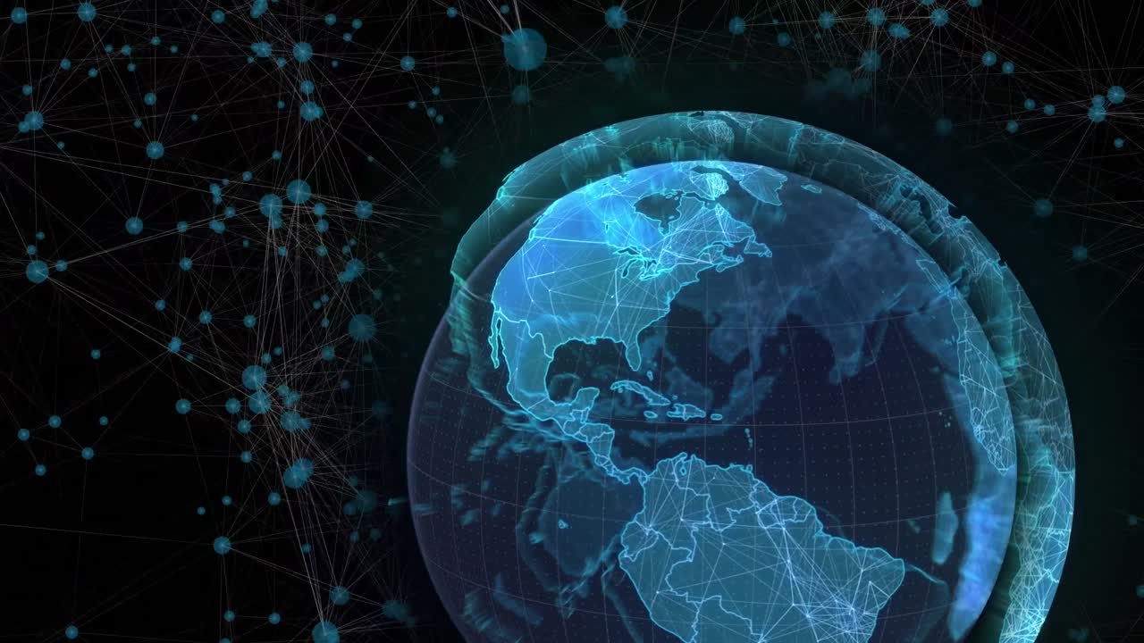 연결 네트워크를 통해 지구의 애니메이션