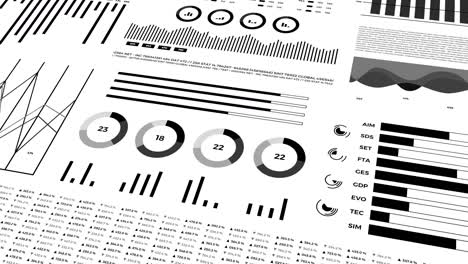 estadísticas, datos del mercado financiero, análisis e informes, números y gráficos. vídeo de apertura animado en bucle.