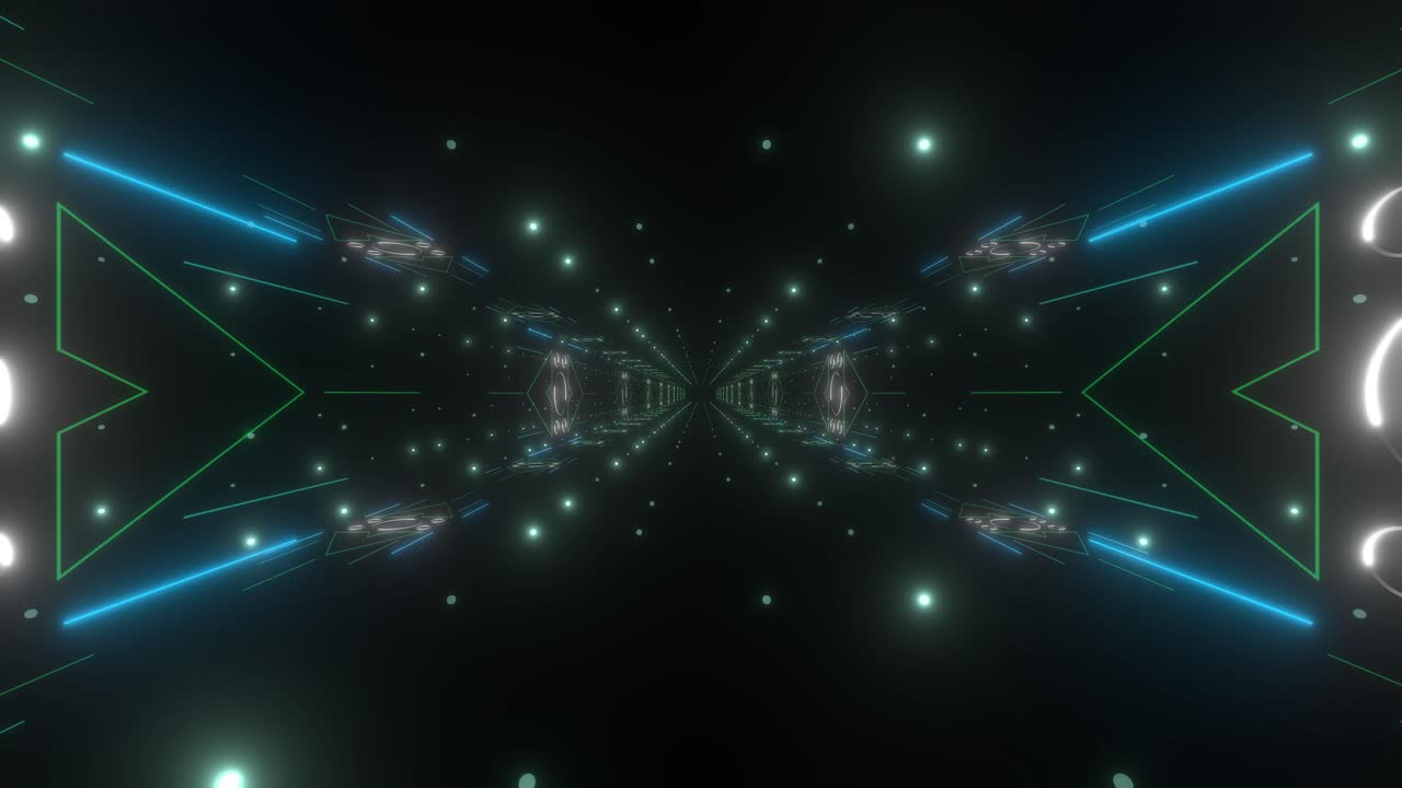 Glowing Neon Tunnel Visuals