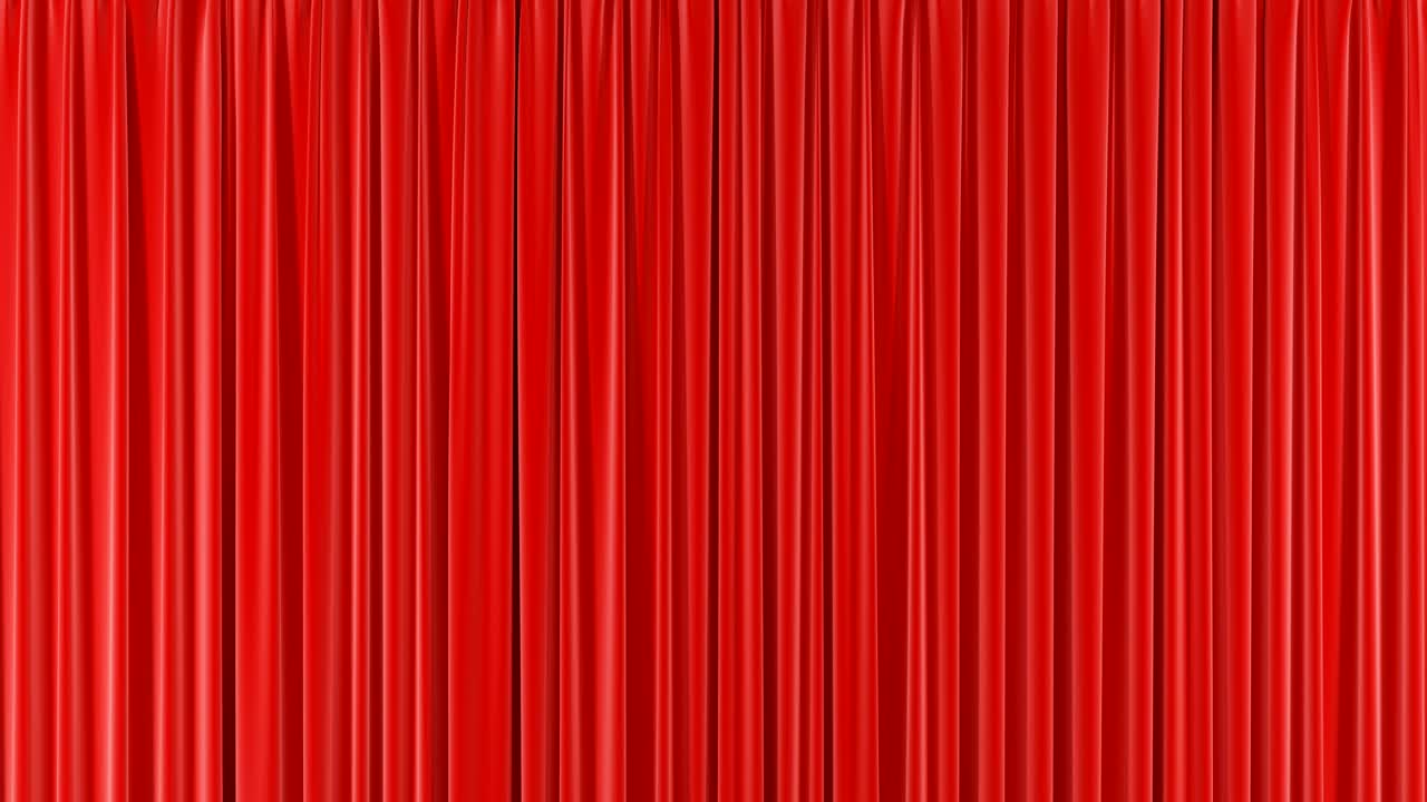 hermosa cortina roja sin costuras que se abre y cierra en pantalla verde. animación 3d en bucle cortina realista abstracta que revela el fondo. útil para las transiciones máscara alfa