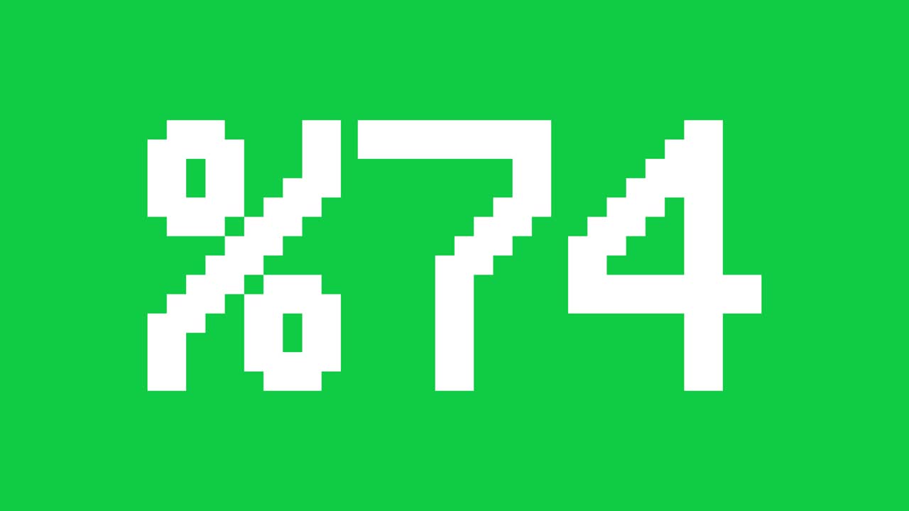 Green Background Percentage rising from 0 to 100 - Digital counter number 0-100 - Loading progress bar with percentage - 0-100% - Count up From 100 to 0