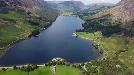 buttermere lake district uk aerial footage of stunning landscape high point of view