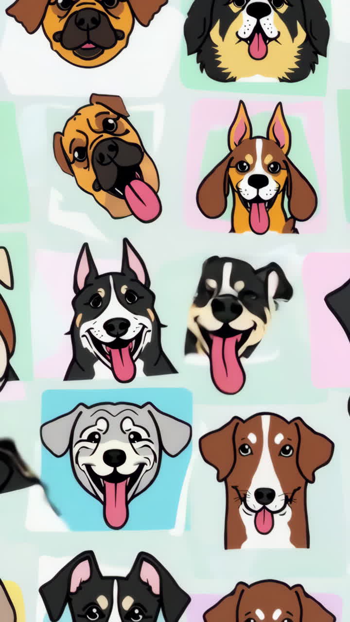 Cute Cartoon Dog Faces Pattern