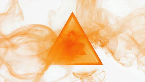 abstract orange triangle and smoke