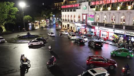 vehicles moving through a busy urban junction