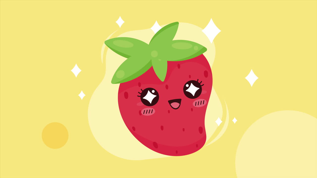 달한 딸기 만화 캐릭터 애니메이션