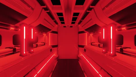 interior of a spacecraft door with neon lights, animation loop
