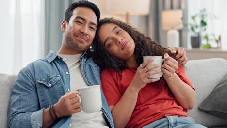 Couple,-coffee-and-cheers-or-drink-with-smile