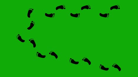 loop animation of steps or footprints, of human bare feet