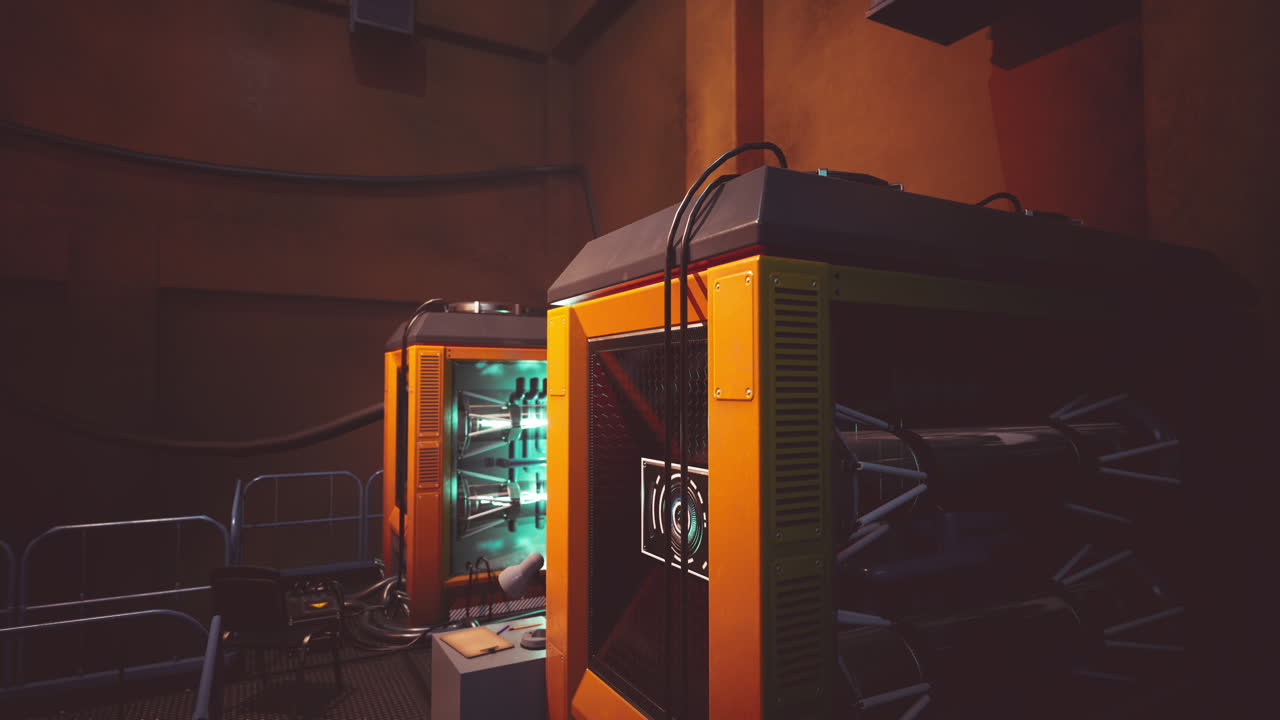 Researching advanced tech in a futuristic lab setting