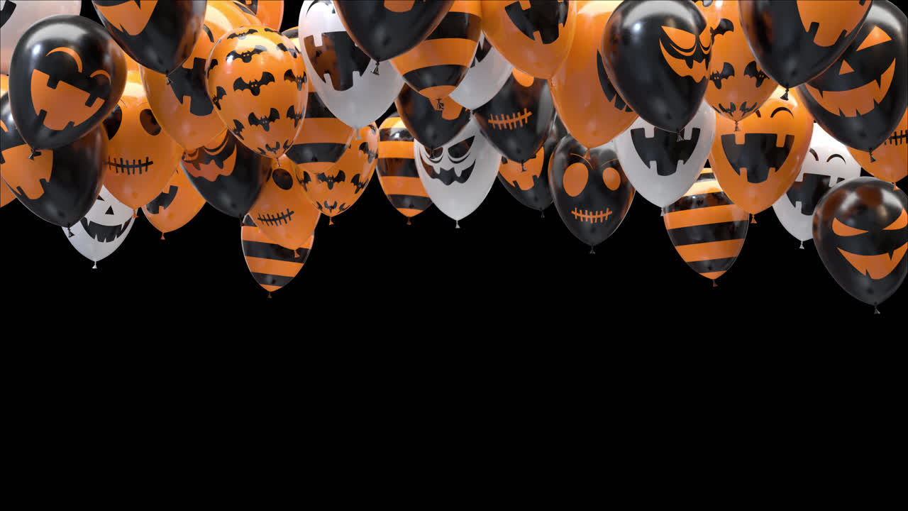 Palloncini di Halloween che colpiscono il soffitto con canale alfa