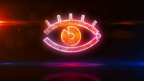símbolo de espionaje de ojos cibernéticos animación de bucle abstracto