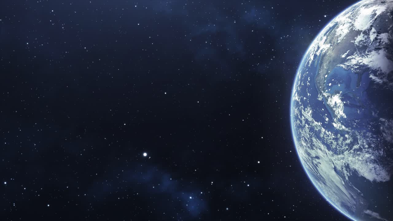 punto de vista de la superficie de la tierra y estrellas brillantes en el espacio