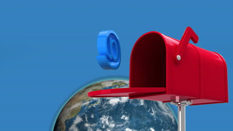 red mailbox and earth