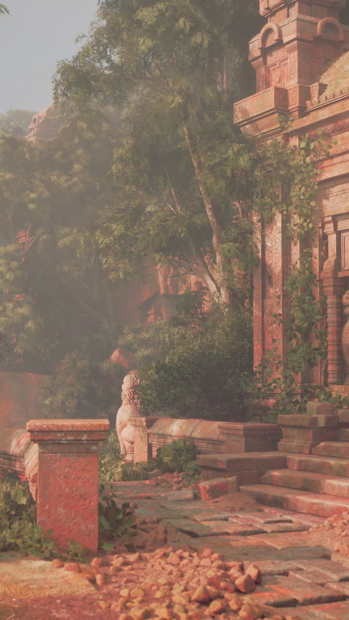 ruinas de templos antiguos en una selva exuberante