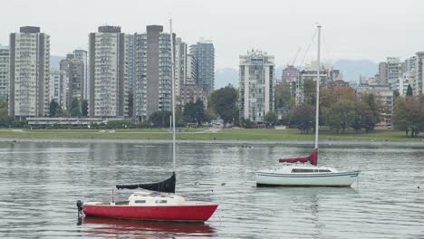 2 sailboats rocking in the water