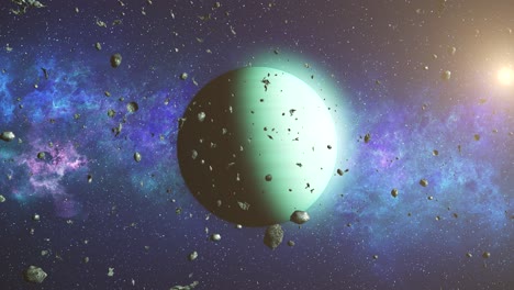alien planet in a nebula