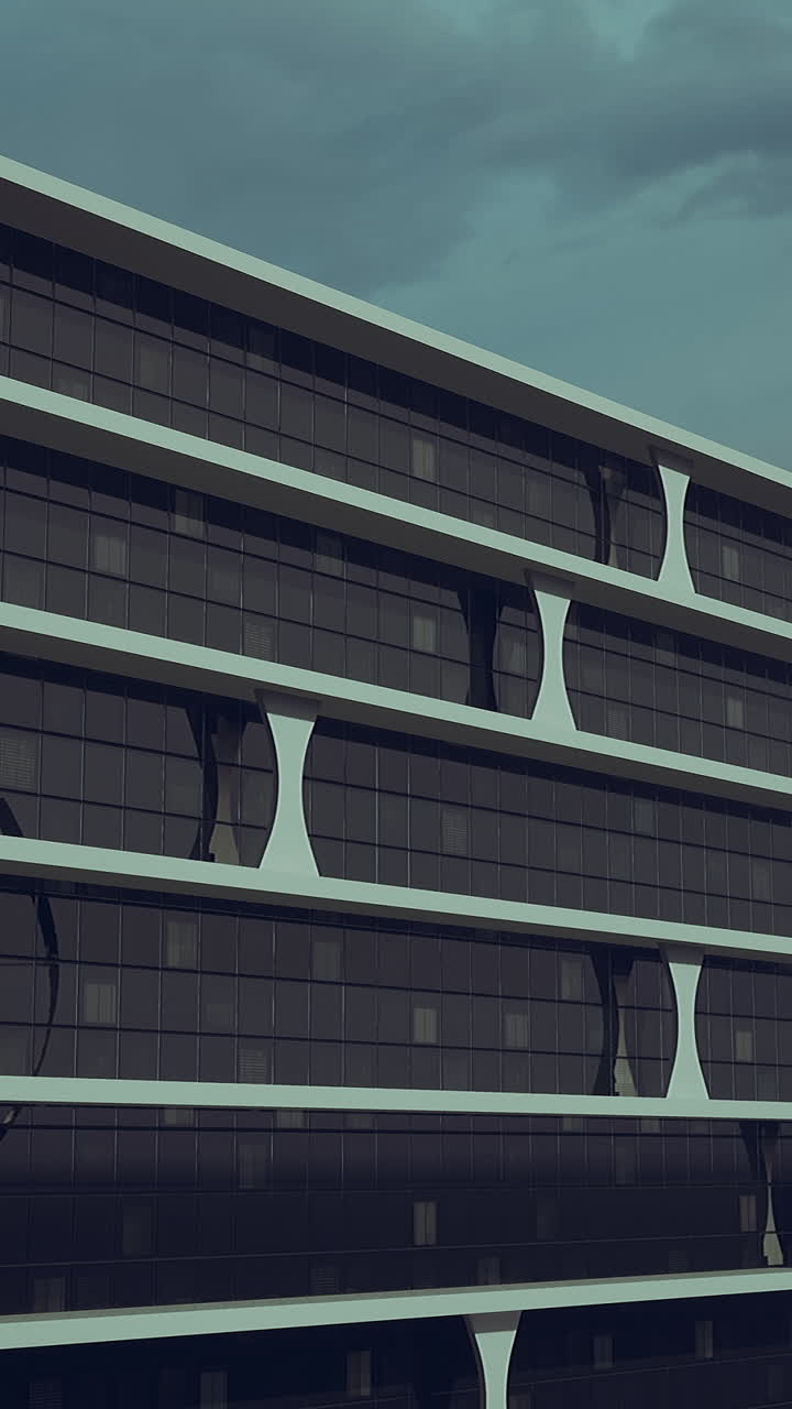 exterior de un edificio de rascacielos de vidrio moderno