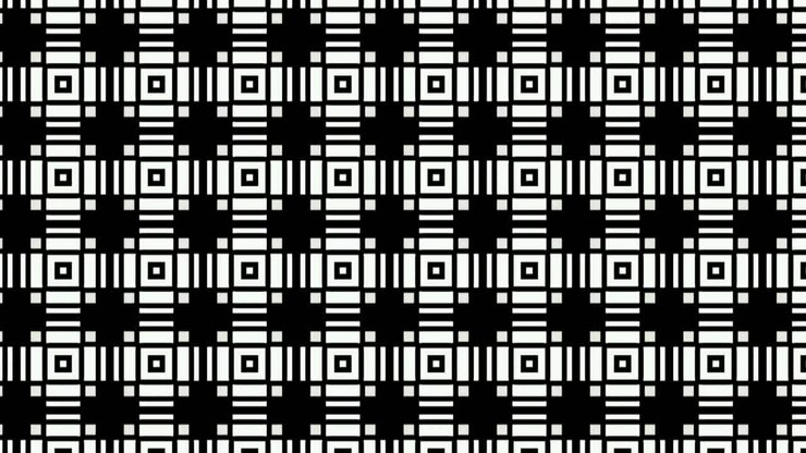Black and white tile pattern geometric style made on a black background sideward animation - Graphic