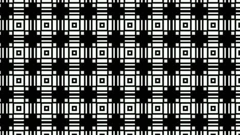 patrón de mosaico blanco y negro estilo geométrico hecho en un fondo negro animación lateral - gráfico