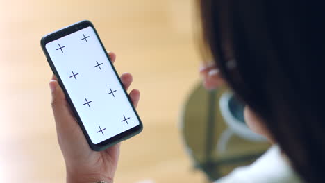 mockup, mobile and woman with phone on a video